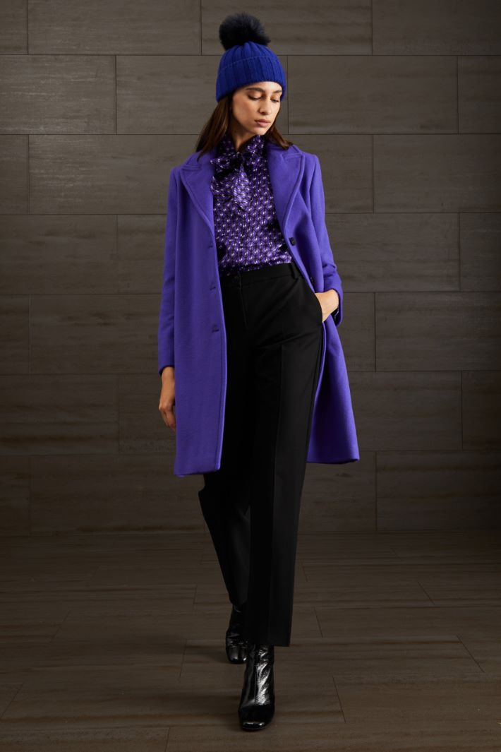 Cappotto monopetto in lana - VIOLA - Fashion Market