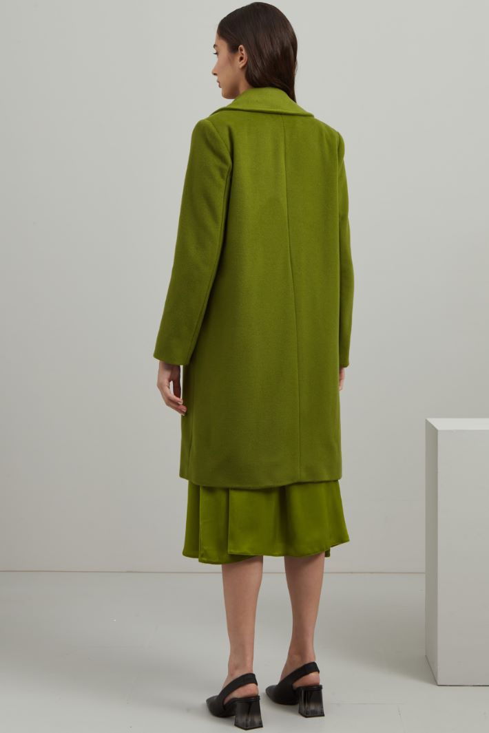 Cappotto monopetto in lana - VERDE - Fashion Market - 4