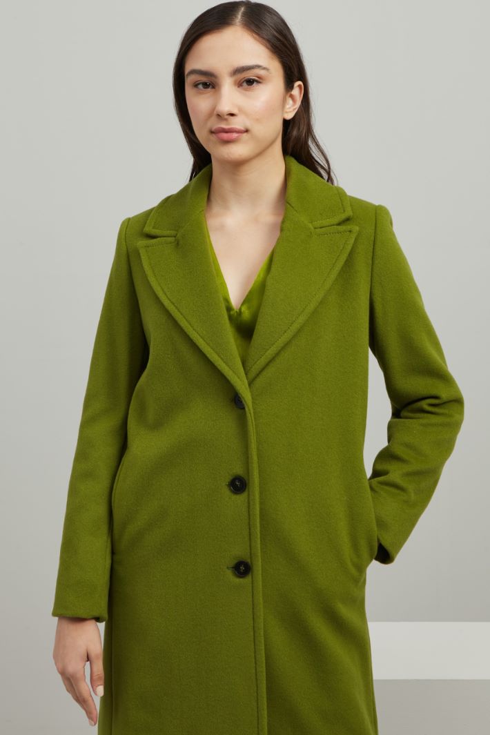 Cappotto monopetto in lana - VERDE - Fashion Market - 2