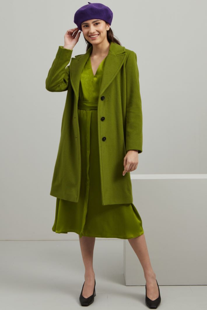 Cappotto monopetto in lana - VERDE - Fashion Market