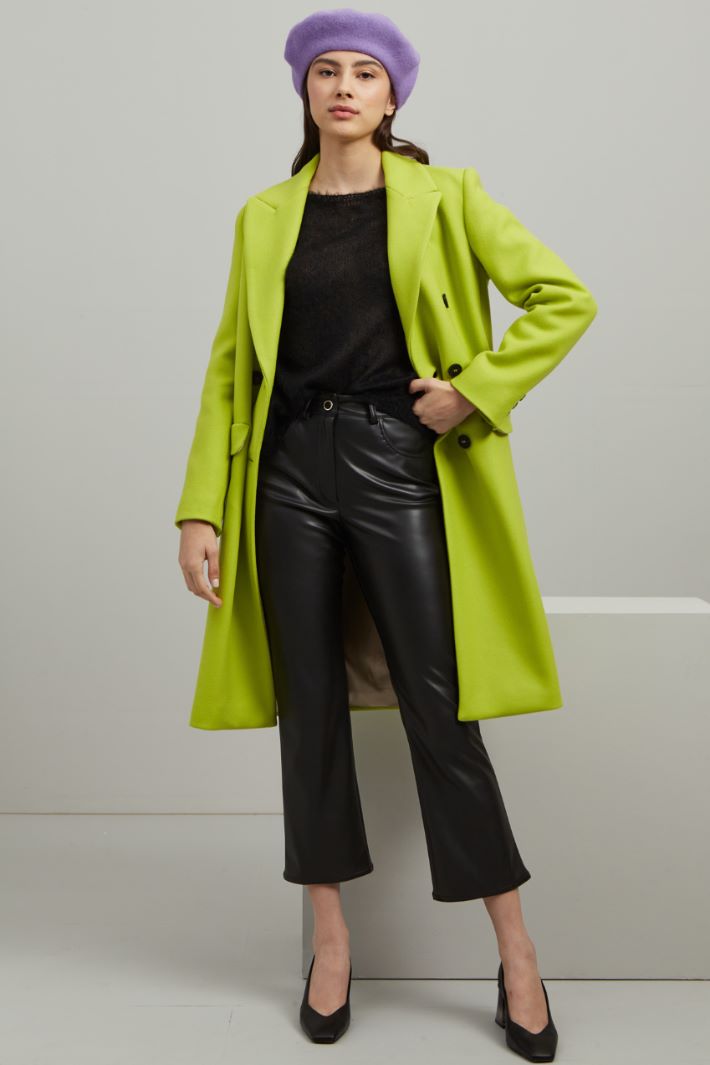 Cappotto lungo in lana - LIME - Fashion Market