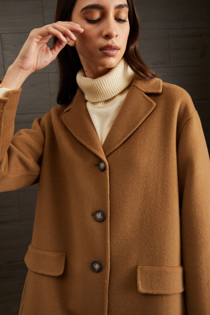 Cappotto in drap di lana - CAMMELLO - Fashion Market - 3