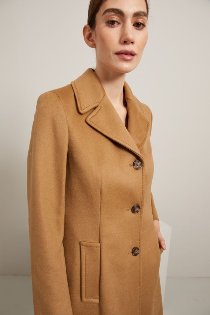 Cappotto in drap zibellinato - CAMMELLO - Fashion Market - 3