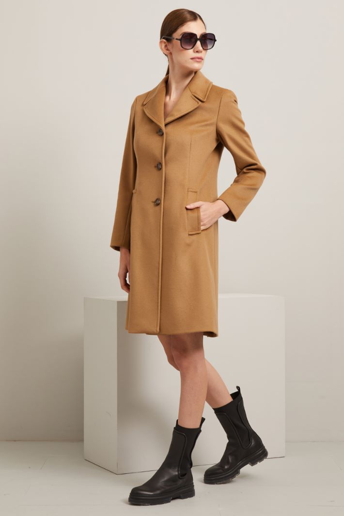 Cappotto in drap zibellinato - CAMMELLO - Fashion Market