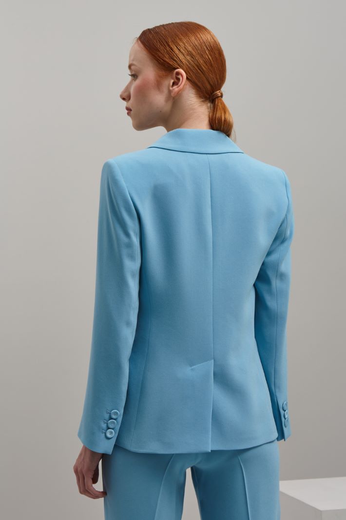 Blazer monopetto in cady - CELESTE - Fashion Market - 4