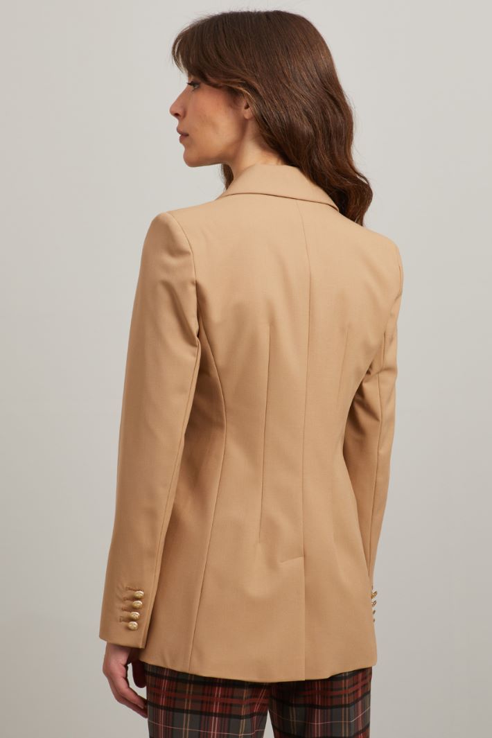 Blazer doppiopetto in viscosa - CAMMELLO - Fashion Market - 4