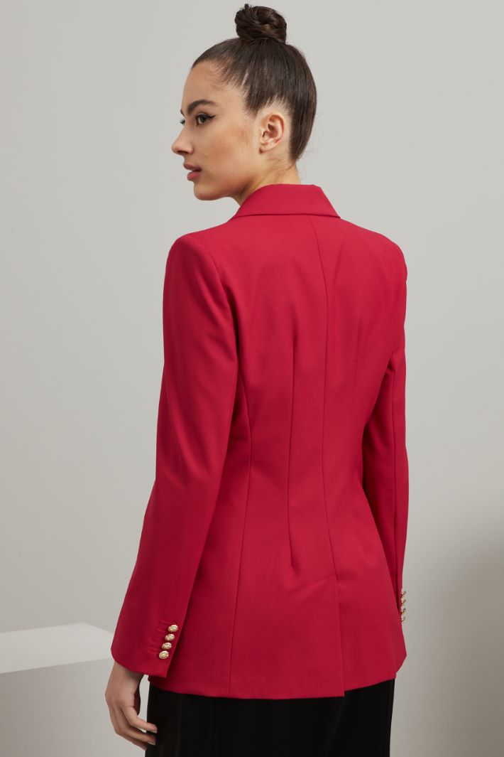 Blazer doppiopetto in viscosa - MAGENTA - Fashion Market - 4
