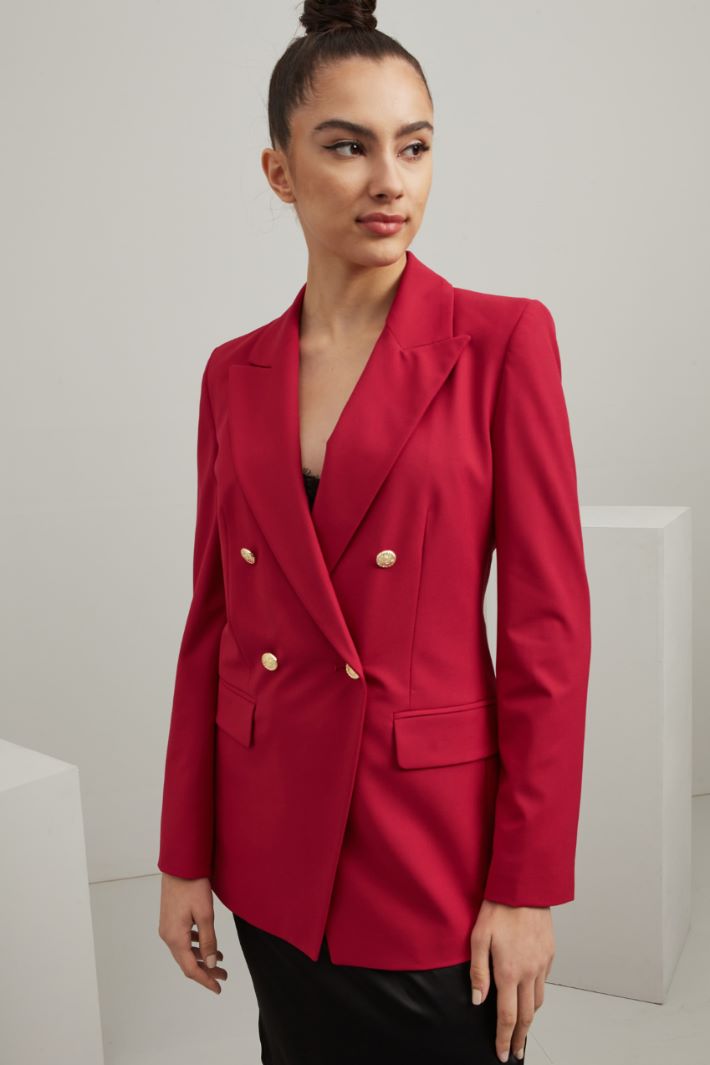 Blazer doppiopetto in viscosa - MAGENTA - Fashion Market - 2