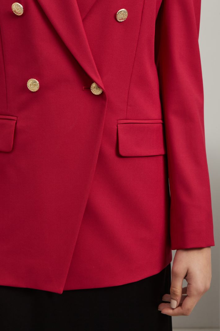 Blazer doppiopetto in viscosa - MAGENTA - Fashion Market - 3