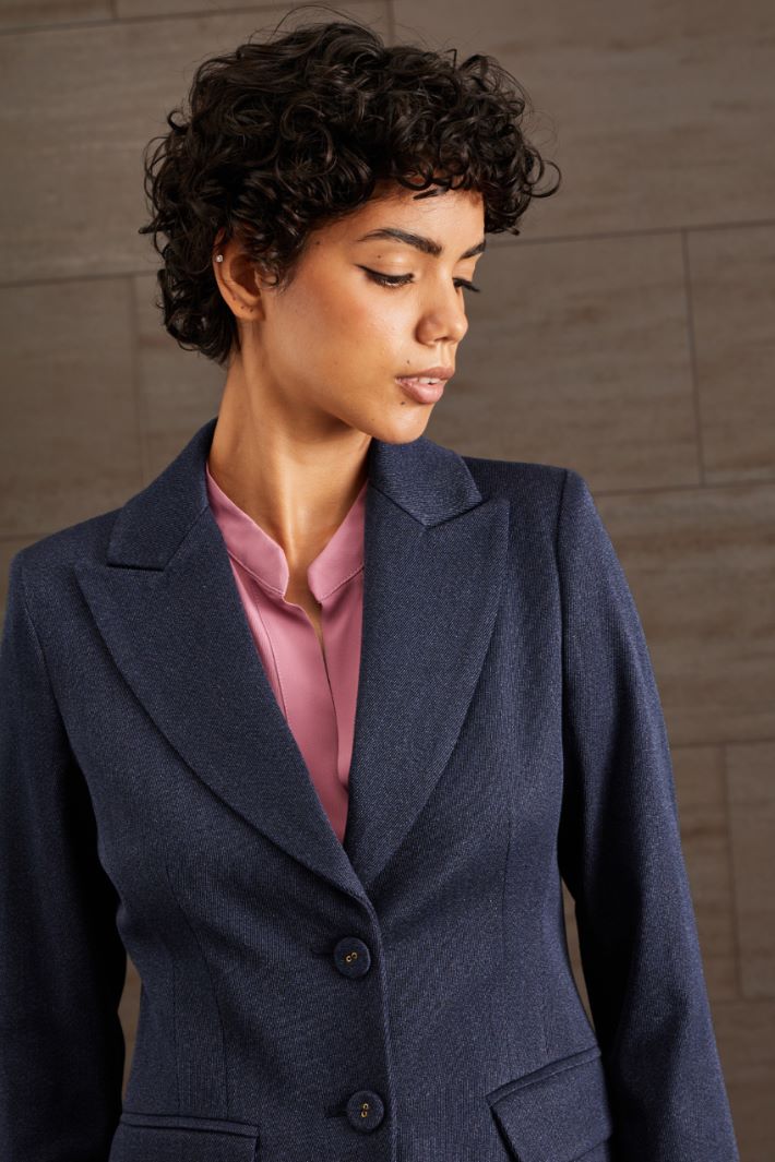 Blazer in cotone - BLU DENIM - Fashion Market - 3