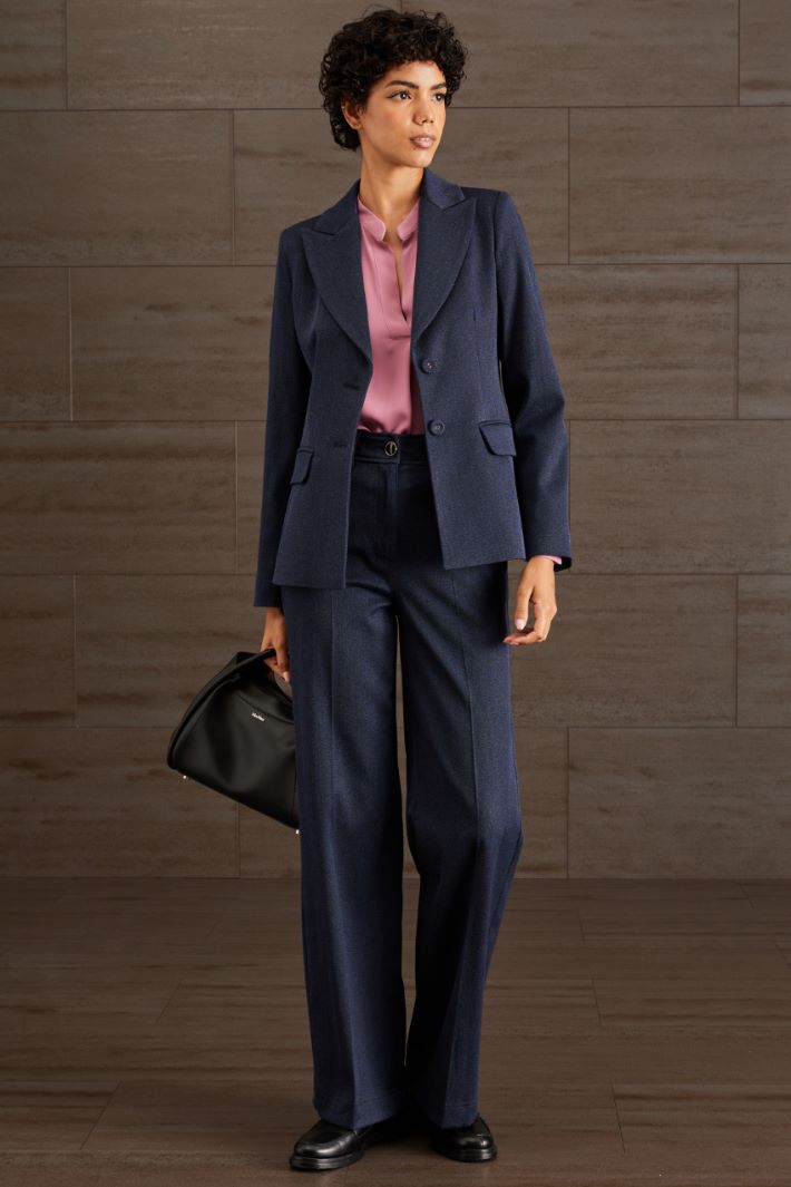 Blazer in cotone - BLU DENIM - Fashion Market