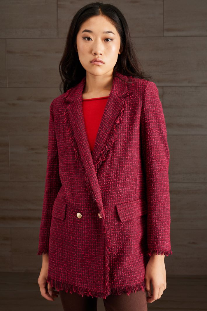 Blazer in tweed - VIOLA FUCSIA - Fashion Market - 2