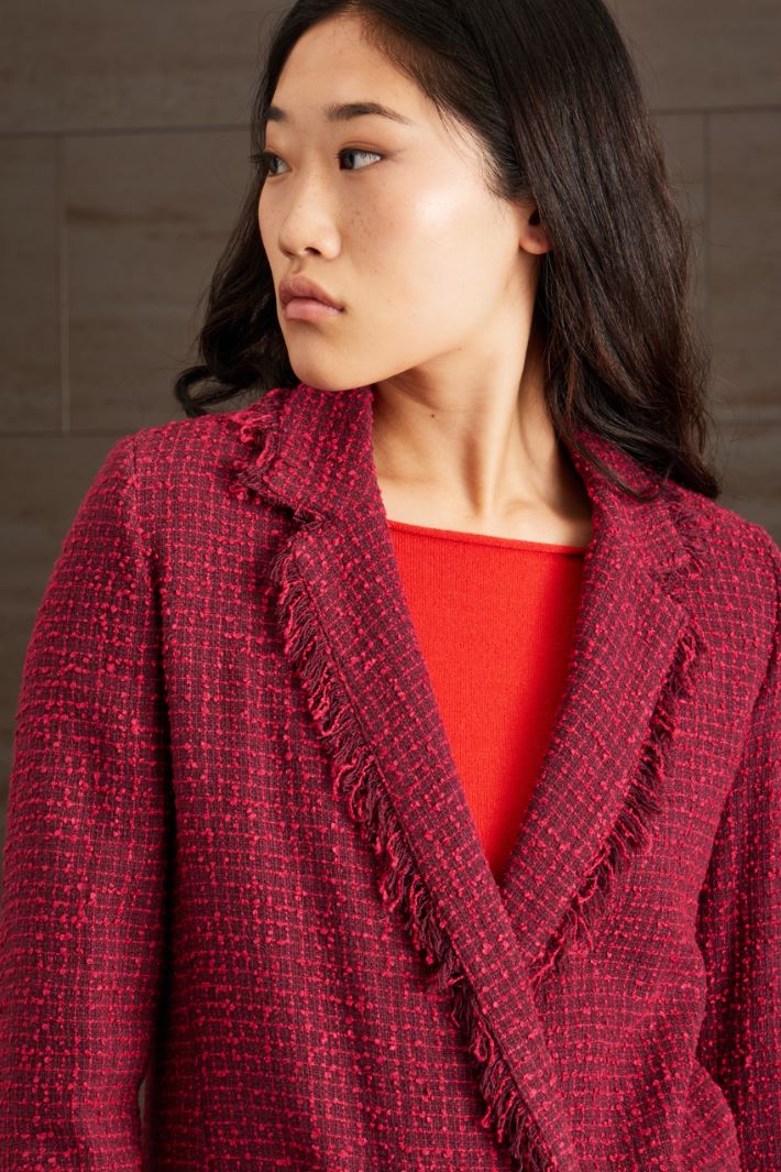 Blazer in tweed - VIOLA FUCSIA - Fashion Market - 3