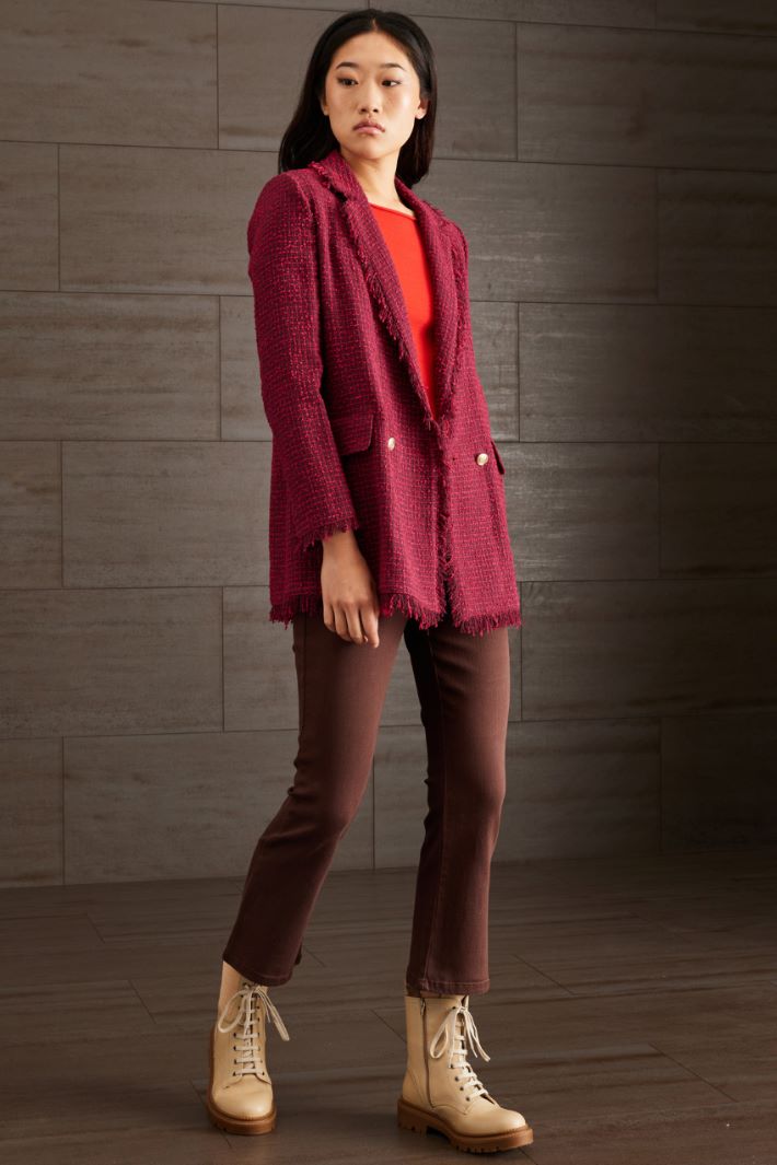 Blazer in tweed - VIOLA FUCSIA - Fashion Market