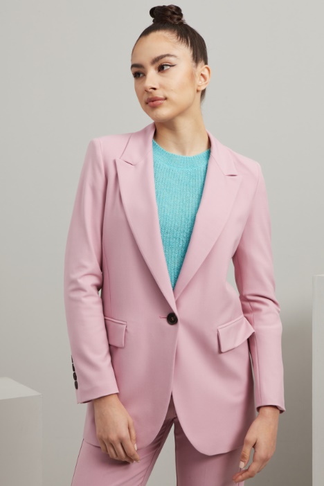 Blazer monopetto in viscosa - Fashion Market