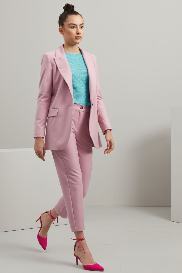 Blazer monopetto in viscosa - ROSA - Fashion Market