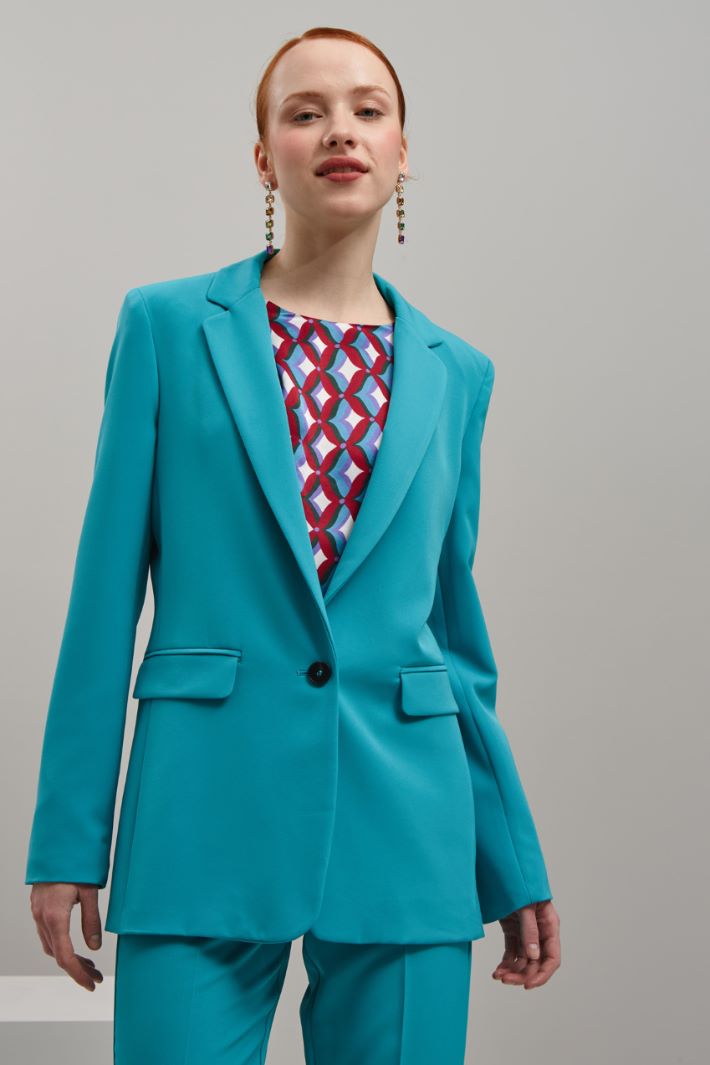 Blazer monopetto - TURCHESE - Fashion Market - 2