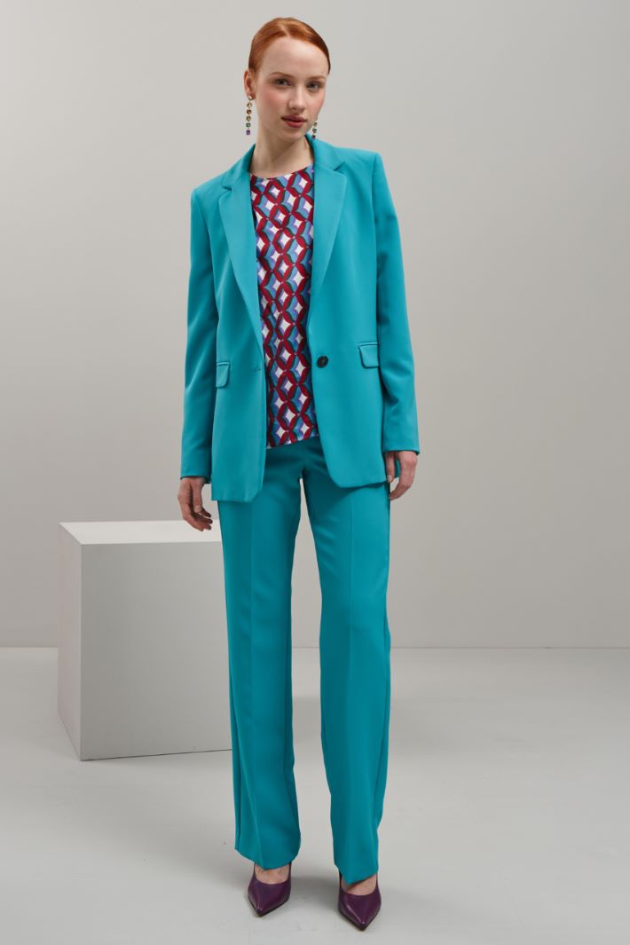 Blazer monopetto - TURCHESE - Fashion Market