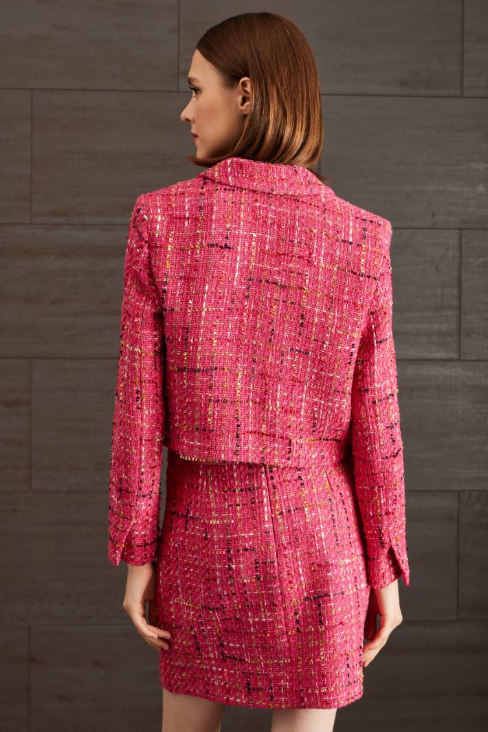 Blazer cropped in tweed - FUXIA ORO NERO - Fashion Market - 4