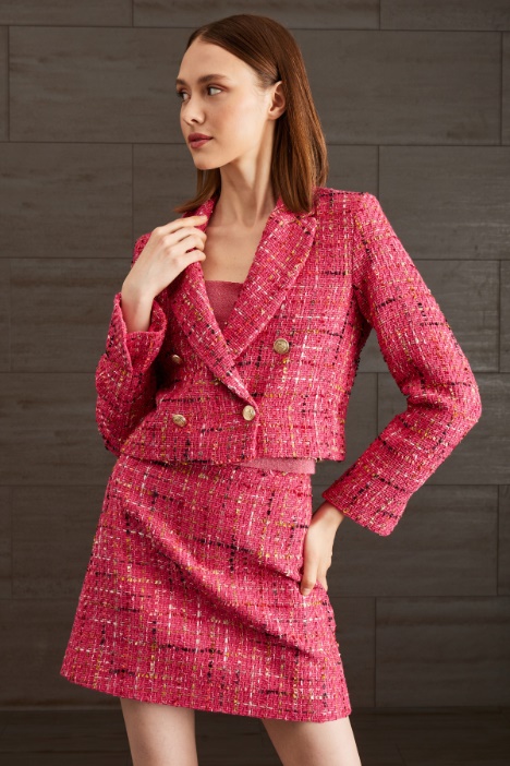 Blazer cropped in tweed - Fashion Market