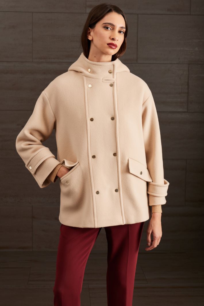 Caban con cappuccio - BEIGE - Fashion Market - 2