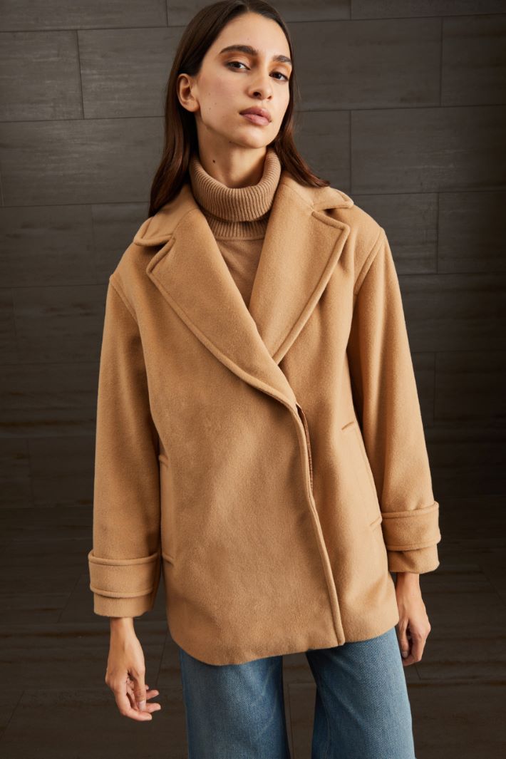 Caban in drap di lana - CAMMELLO - Fashion Market - 2
