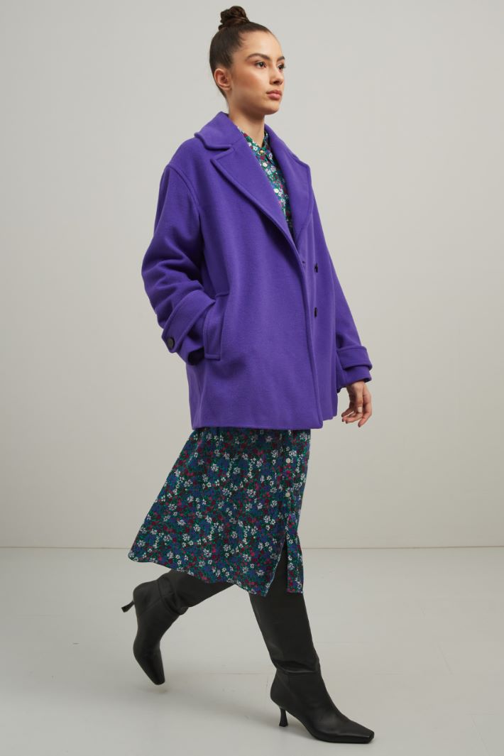 Caban in drap di lana - VIOLA - Fashion Market