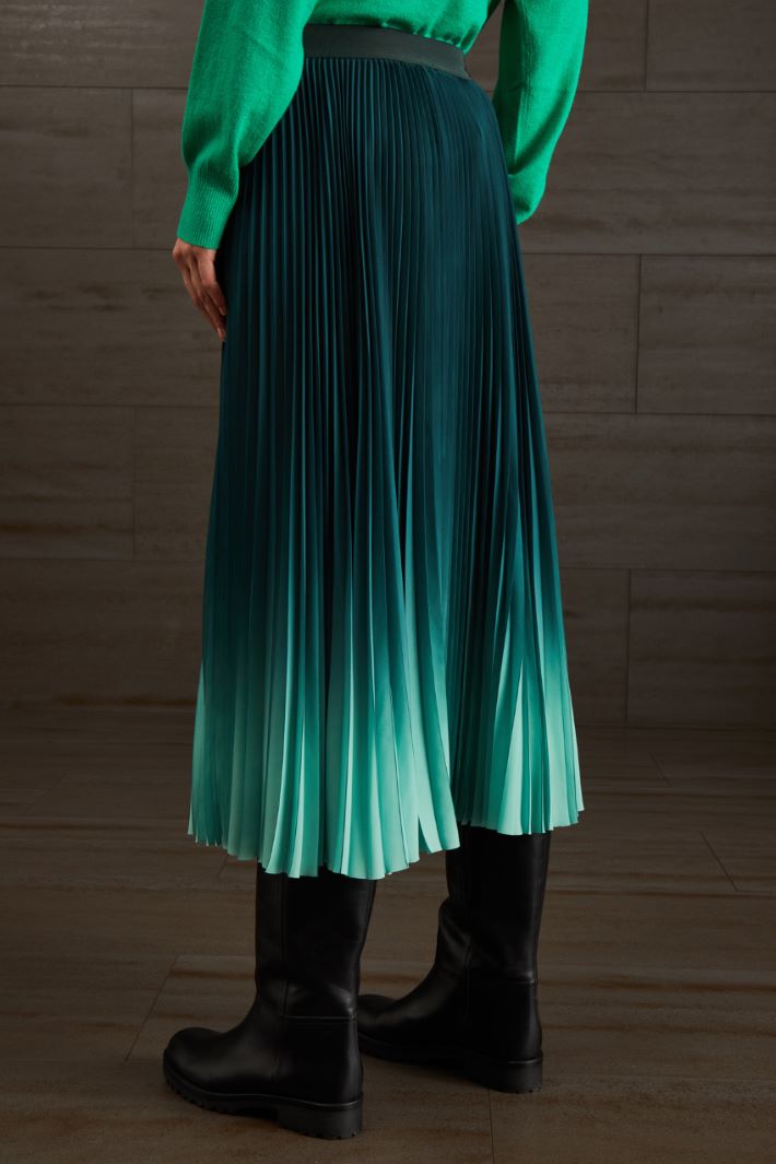 Gonna plissé in georgette - VERDE ACQUA MARINA - Fashion Market - 4