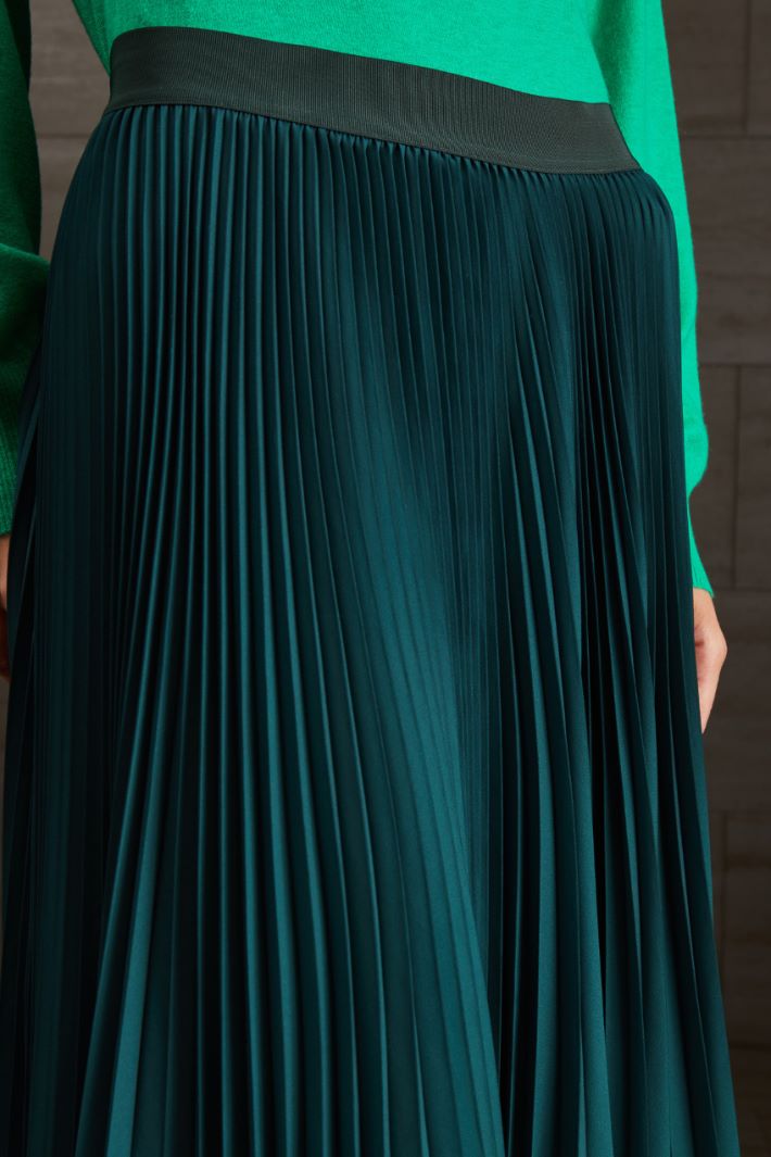 Gonna plissé in georgette - VERDE ACQUA MARINA - Fashion Market - 3