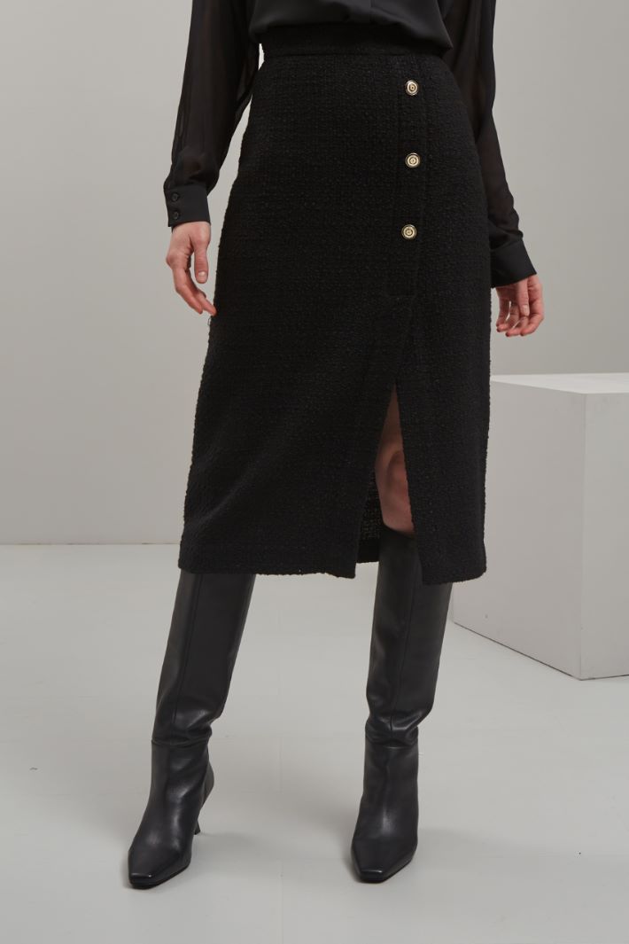 Gonna in tweed - NERO ORO - Fashion Market - 2