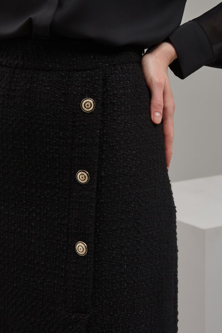 Gonna in tweed - NERO ORO - Fashion Market - 3