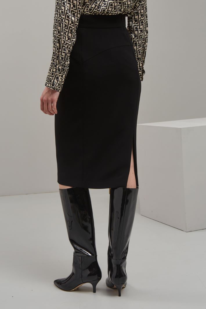 Gonna aderente in cady - NERO - Fashion Market - 4