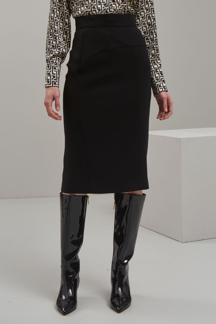 Gonna aderente in cady - NERO - Fashion Market - 2