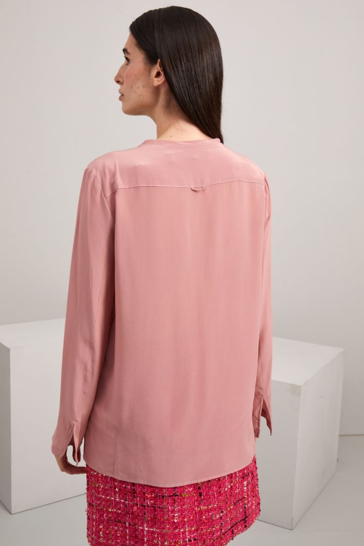 Blusa in crêpe de chine - ROSA - Fashion Market - 4