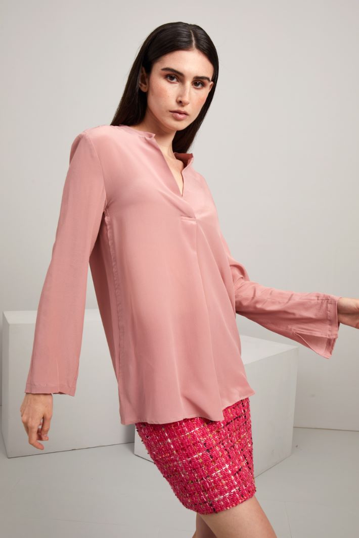 Blusa in crêpe de chine - ROSA - Fashion Market - 2