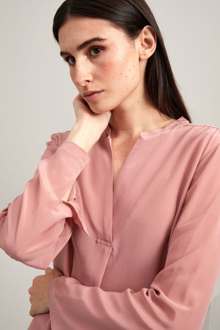 Blusa in crêpe de chine - ROSA - Fashion Market - 3