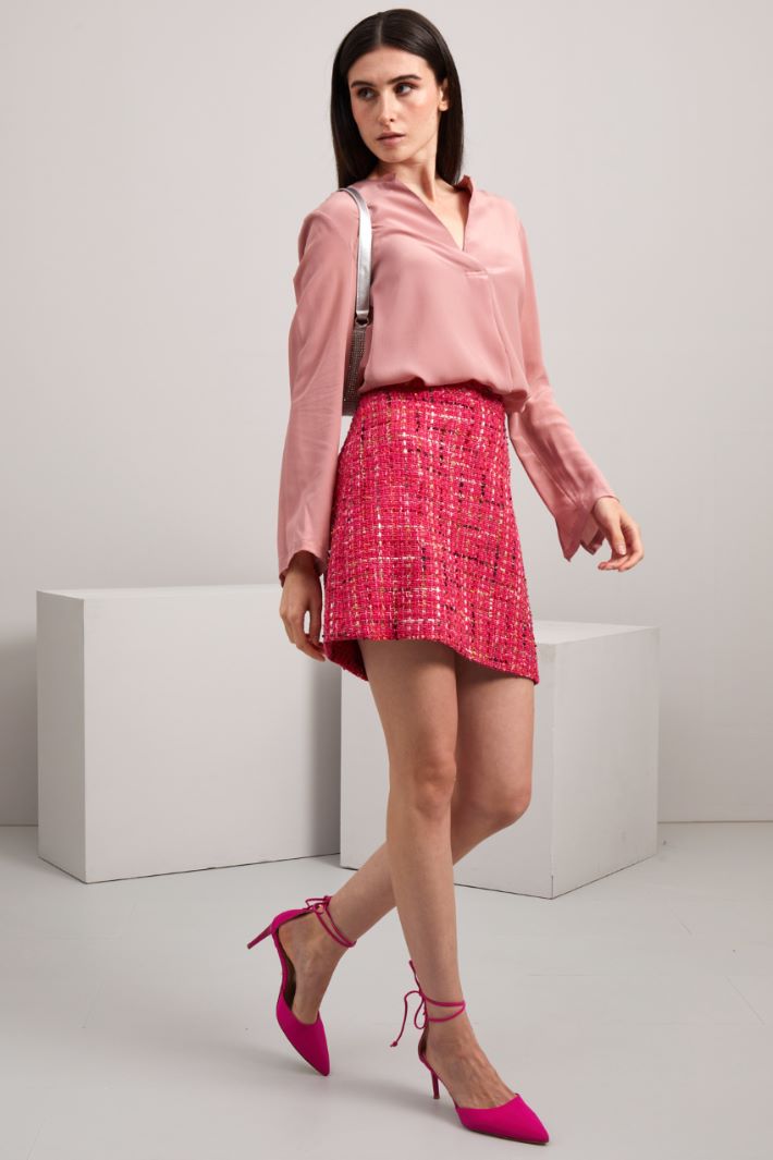 Blusa in crêpe de chine - ROSA - Fashion Market