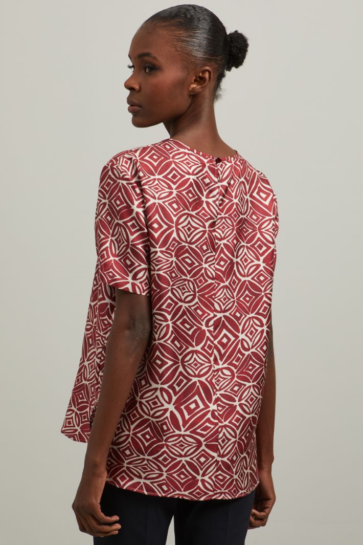 Top in pura seta - BORDEAUX AVORIO - Fashion Market - 4