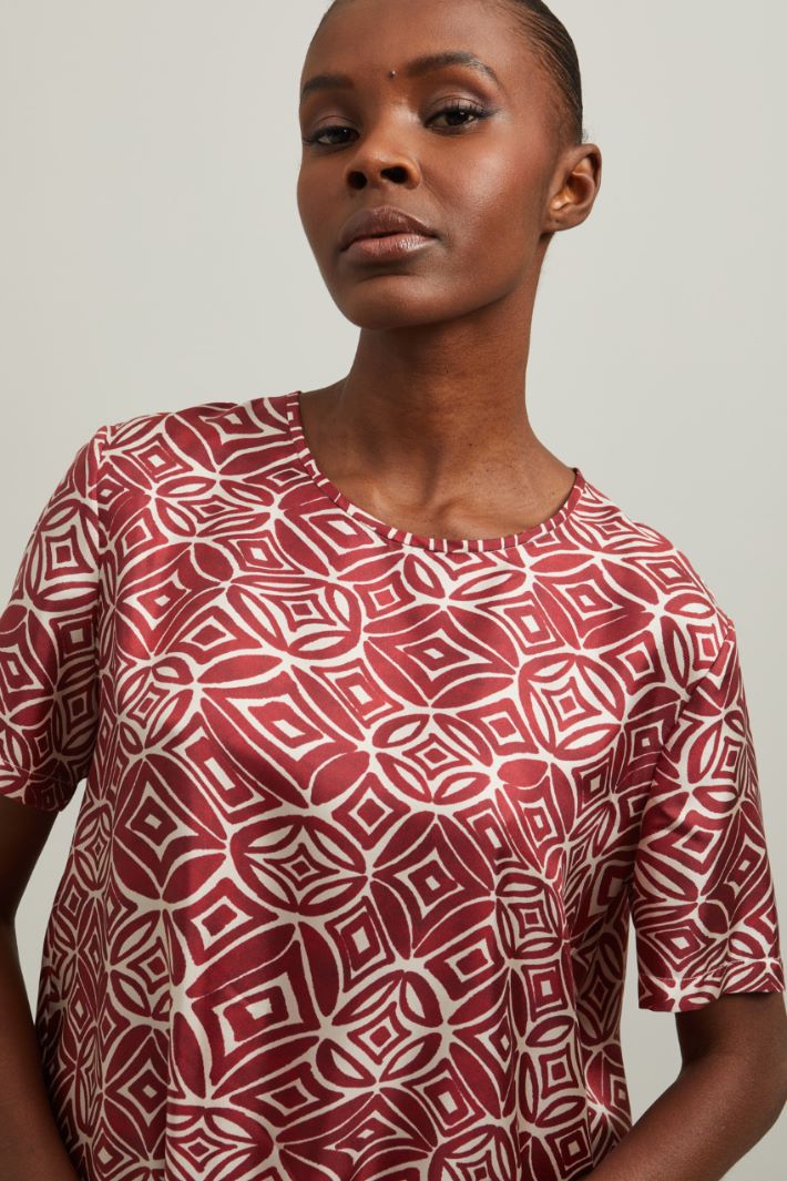 Top in pura seta - BORDEAUX AVORIO - Fashion Market - 3