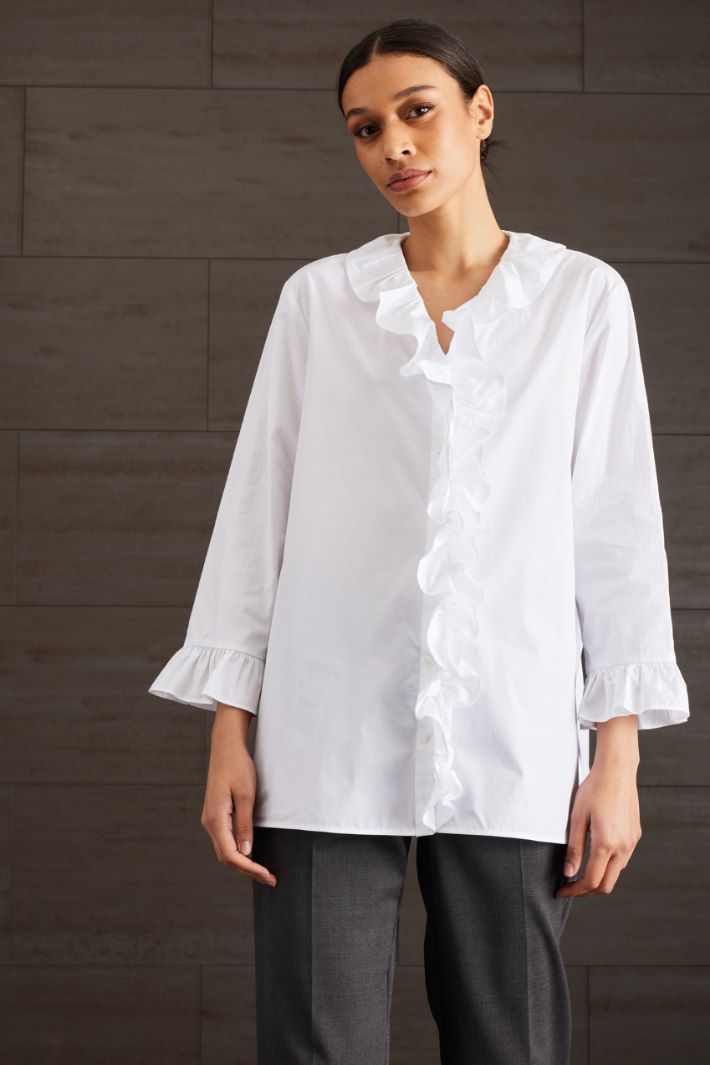Camicia con rouches - BIANCO - Fashion Market - 2