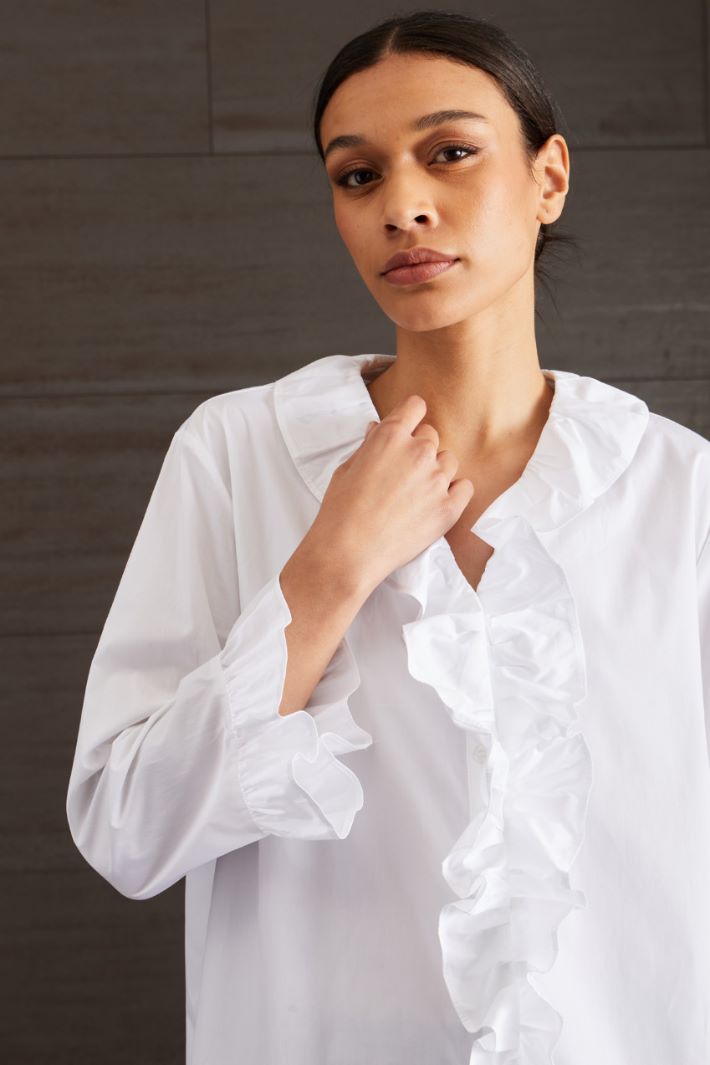 Camicia con rouches - BIANCO - Fashion Market - 3