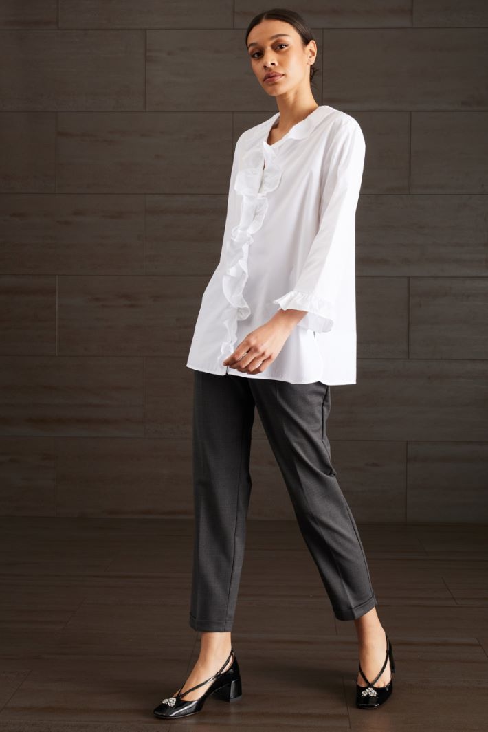 Camicia con rouches - BIANCO - Fashion Market