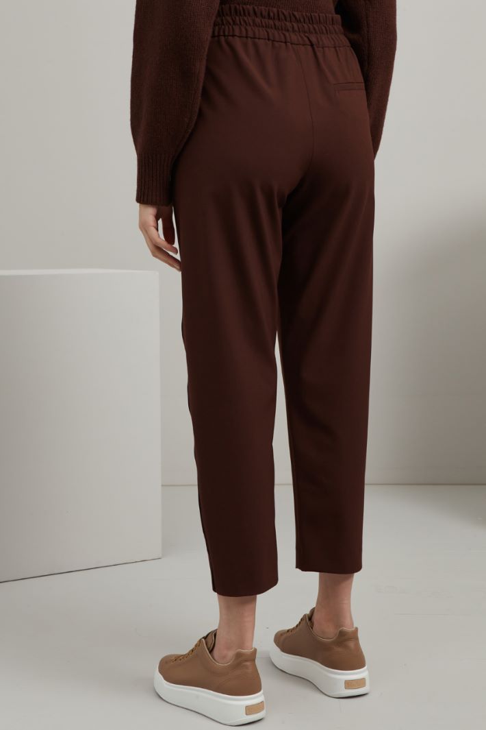 Pantaloni jogger in tela - MARRONE SCURO - Fashion Market - 4