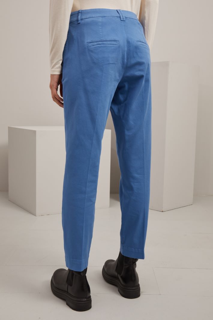 Pantaloni in gabardina - AZZURRO - Fashion Market - 4
