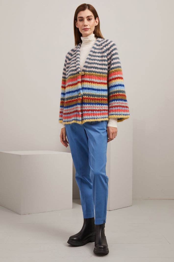 Pantaloni in gabardina - AZZURRO - Fashion Market