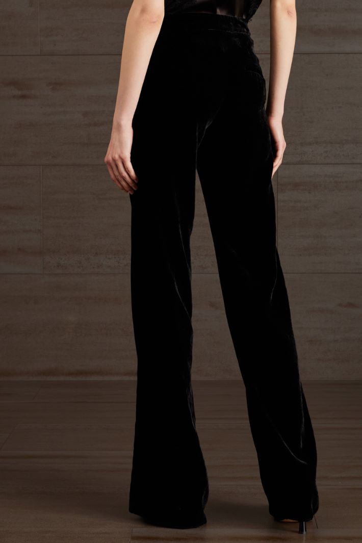 Pantaloni flare in velluto - NERO - Fashion Market - 4