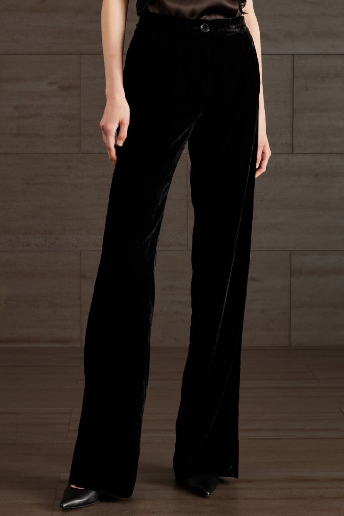 Pantaloni flare in velluto - NERO - Fashion Market - 2
