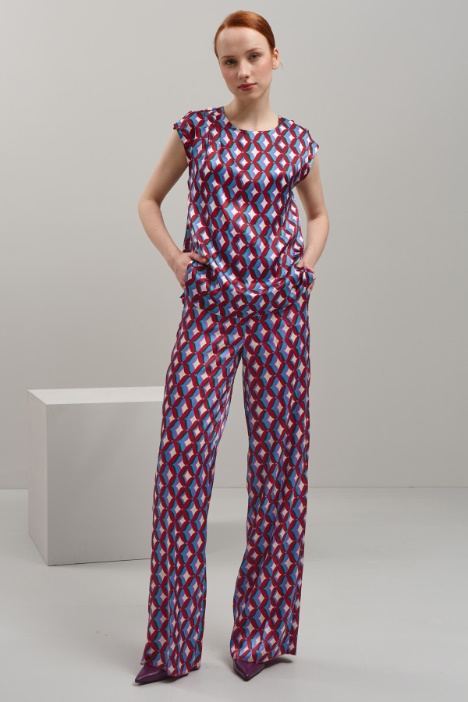 Pantaloni in twill stampato - Fashion Market