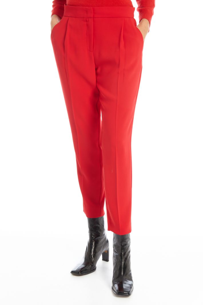 Pantaloni in enver satin - ROSSO - Fashion Market - 4