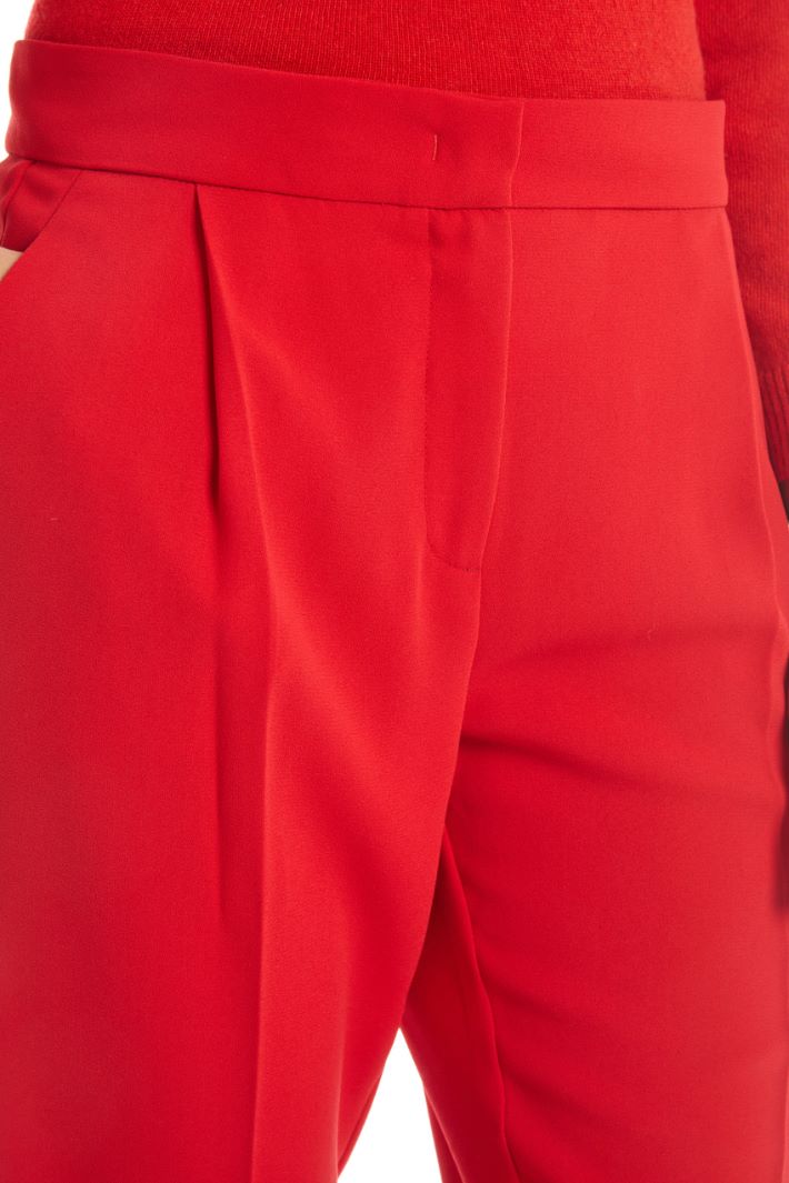 Pantaloni in enver satin - ROSSO - Fashion Market - 3